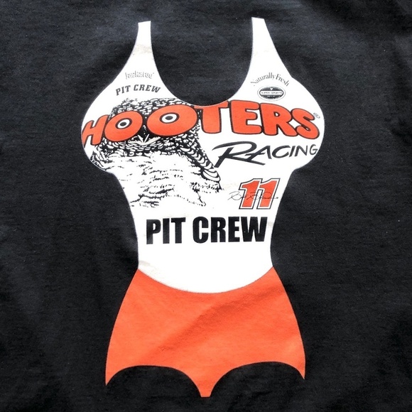 Hooters, Vintage, Racing, Pit Crew Owls, Mens T-Shirt, Black LRG, Good Condition - Picture 5 of 8
